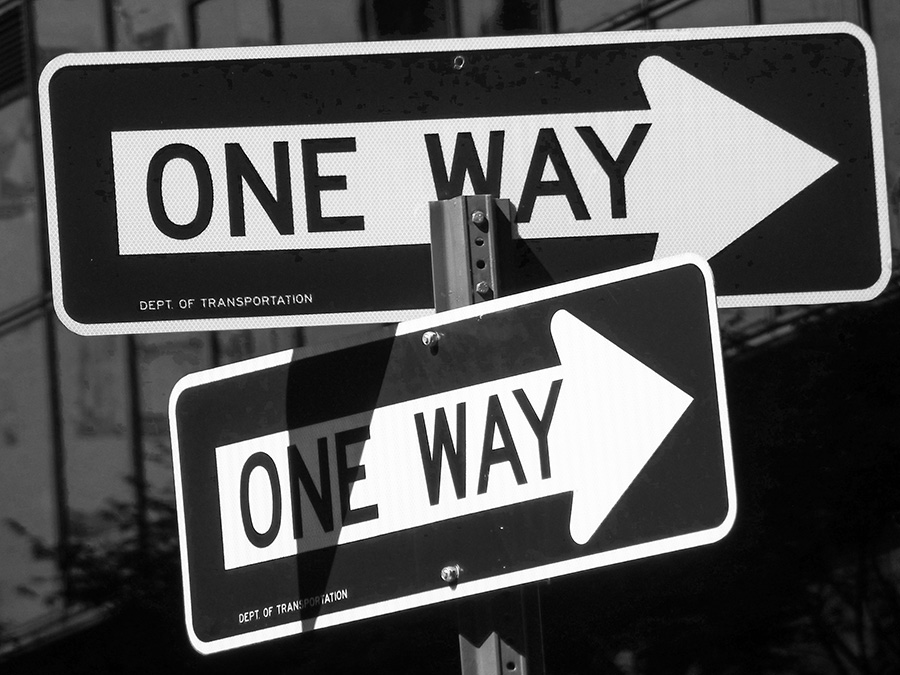 One way sign