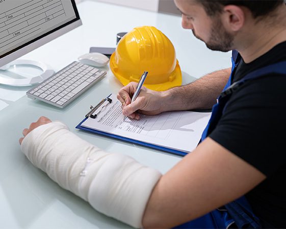 Injured construction worker filing worker's compensation claim