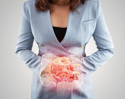 Woman suffering from IBS